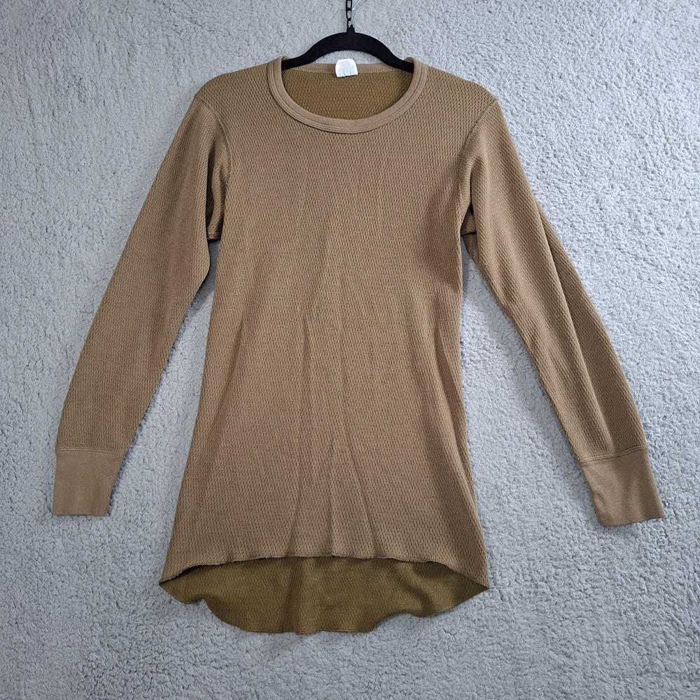 Vintage Morgan Mills Arctex Large Thermal Waffle Knit‎ Shirt Long Sleeve Brown